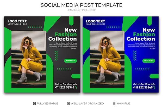 Fashion social media post banner template