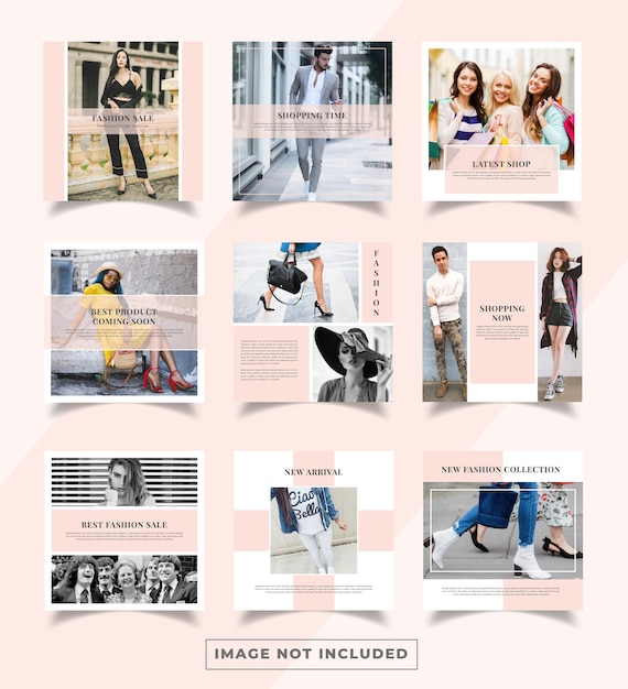 Fashion social media post banners template