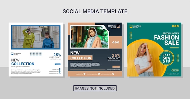 Fashion social media post collection template