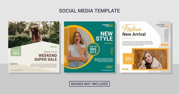 Fashion social media post collection template