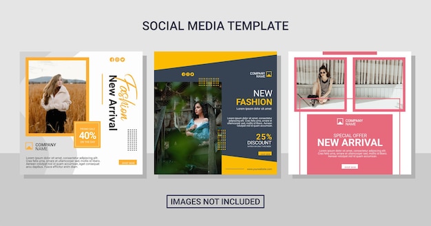 Fashion social media post collection template