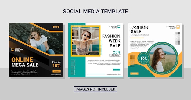 Fashion social media post collection template