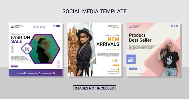 Fashion social media post collection template