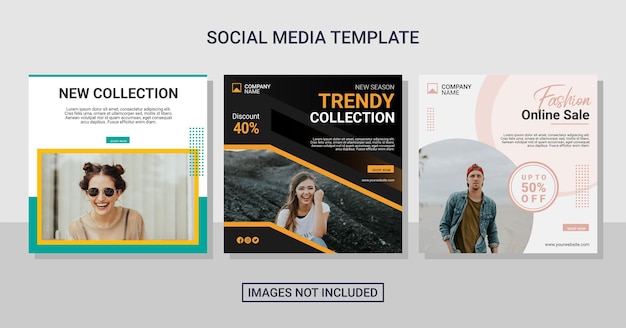 Fashion social media post collection template