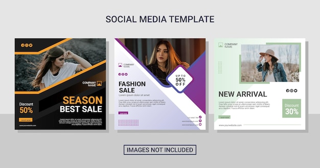 Fashion social media post collection template