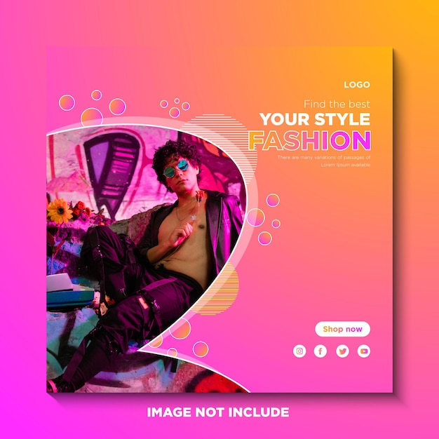 Fashion social media post design template