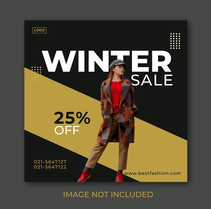Vector fashion social media post design