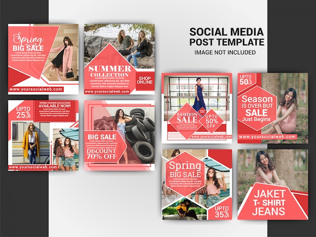 Fashion social media post template design