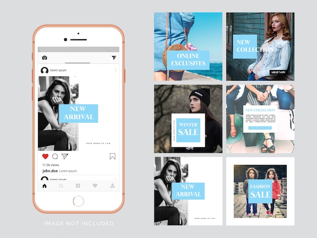 Vector fashion social media post template