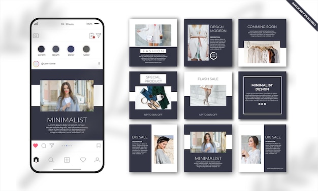 Modello di post sui social media di moda