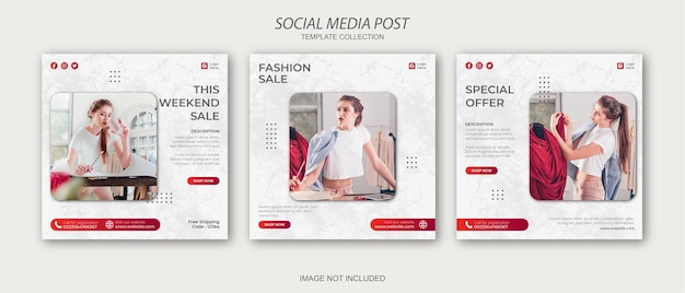 Vector fashion social media post template