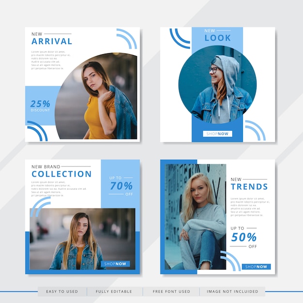 Vector fashion social media post template