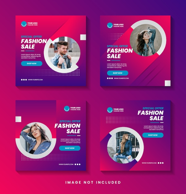 Vector fashion social media post template