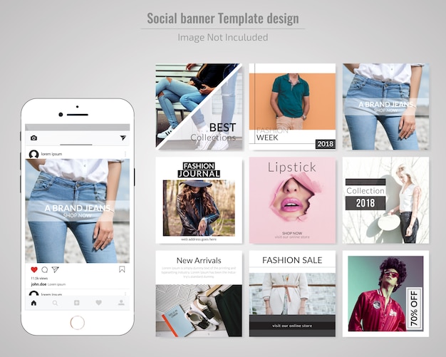 Vector fashion social media post template