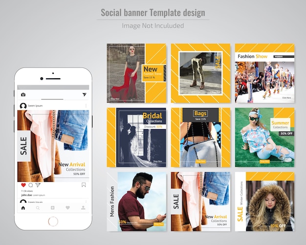 Vector fashion social media post template