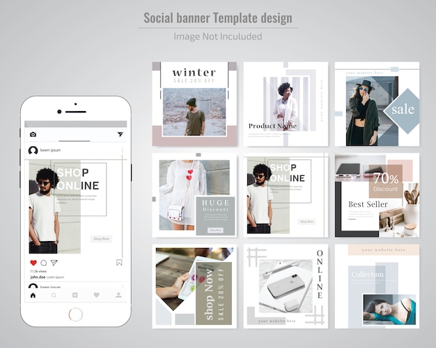 Vector fashion social media post template