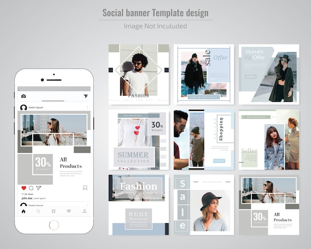 ファッションソーシャルメディアの投稿テンプレート