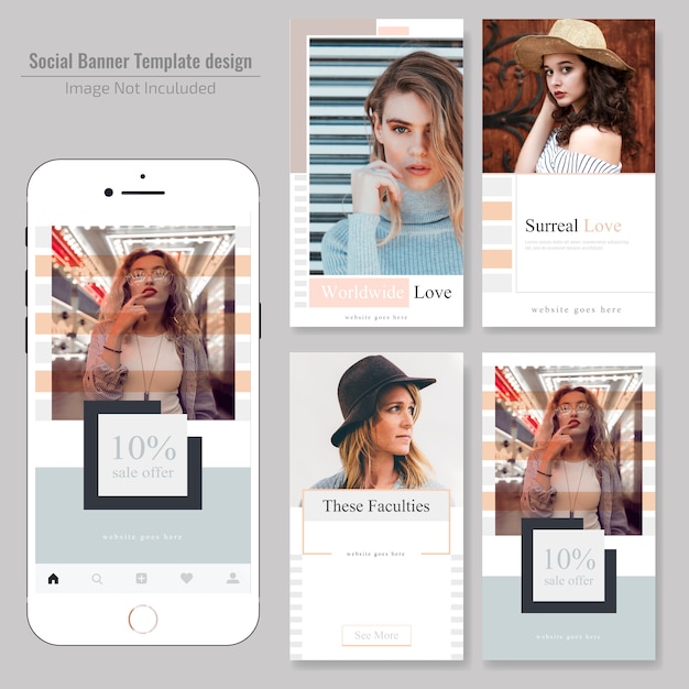 Vector fashion social media post template