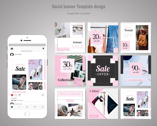 Premium Vector | Fashion social media post template