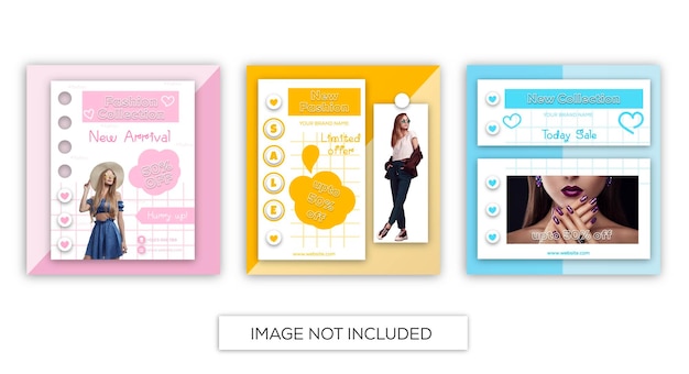 ベクトル ファッションソーシャルメディアの投稿テンプレート