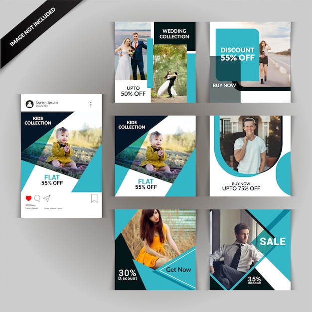 Vector fashion social media post template