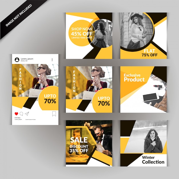 Vector fashion social media post template