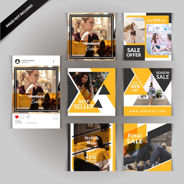 Vector fashion social media post template