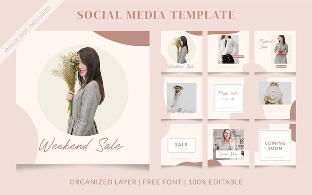 Vector fashion social media sale post template