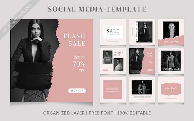 Vector fashion social media sale post template