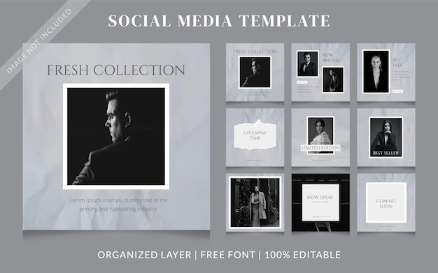 Vector fashion social media sale post template