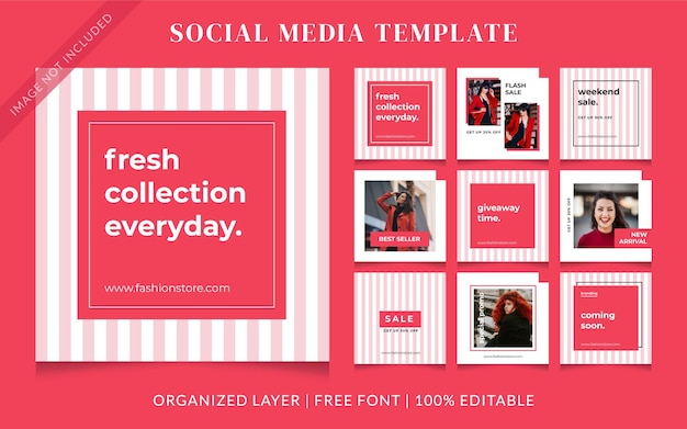 Vector fashion social media sale post template