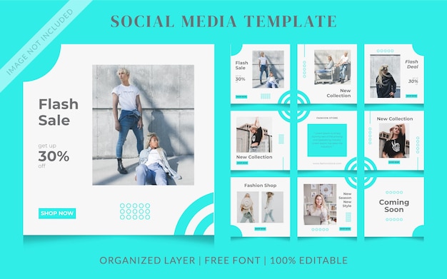 Vector fashion social media sale post template