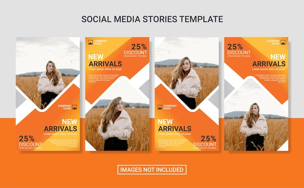 Vettore modello di storie di social media di moda