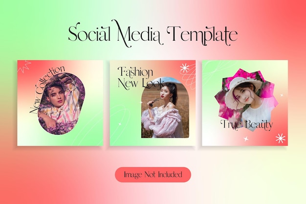 Vector fashion social media template