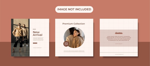 Fashion social media templates set collection