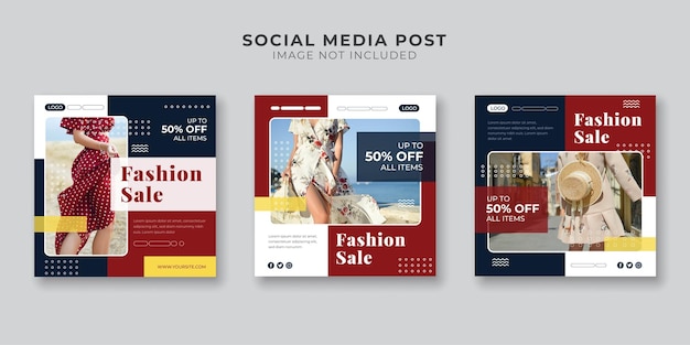 Fashion square banner template for social media and instagram post