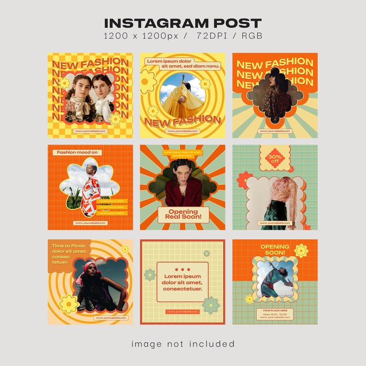 Vector fashion store sale social media post templates