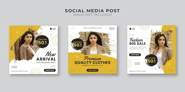 Fashion store social media promotion banner template