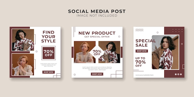 Fashion store social media promotion banner template