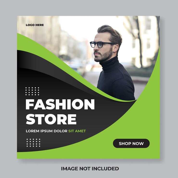 Vector fashion store social media template