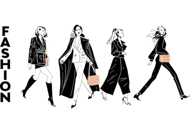 Vector fashion street women