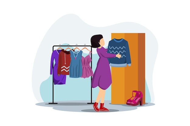 Fashion Style Flat Illustration Design