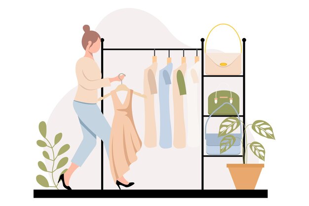 Fashion Style Flat Illustration Design