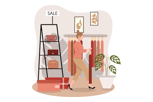 Fashion Style Flat Illustration Design