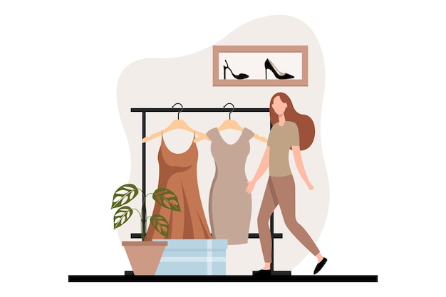 Fashion Style Flat Illustration Design