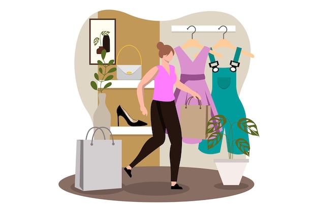 Vector fashion style flat illustration design