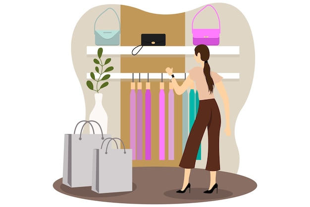 Fashion Style Flat Illustration Design