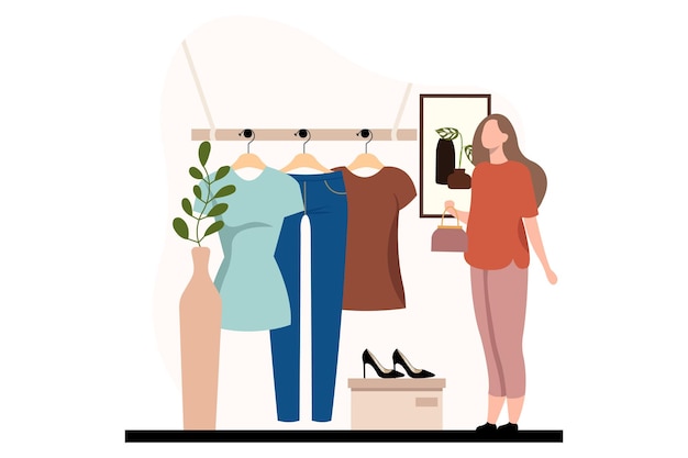 Vector fashion style flat illustration design