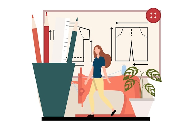 Fashion Style Flat Illustration Design