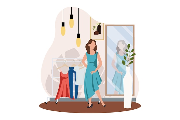 Vector fashion style flat illustration design